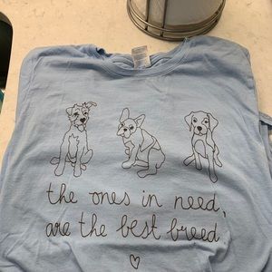 Animal Adoption Best Breed Tee Baby Blue Fine Line